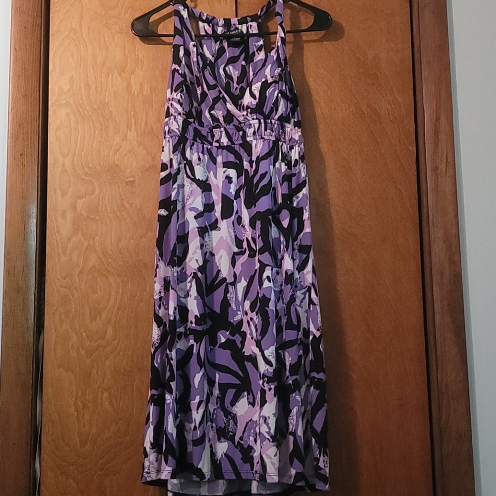 purple patterned dress
